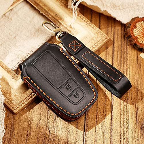 HIBEYO Coque de clé de Voiture Intelligente Compatible avec Toyota Land Cruiser Prado Camry V70 C-HR Prius Corolla RAV4 Porte-clés télécommande 2 Boutons A Noir