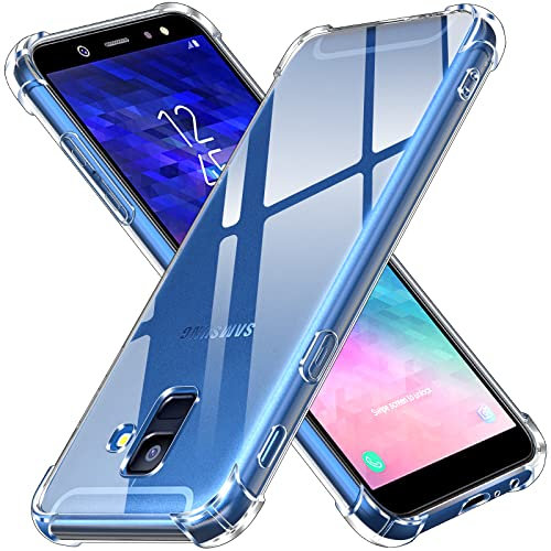 ivoler Coque pour Samsung Galaxy A6 2018, Ultra Transparent Étui de Protection en Silicone Antichoc avec Coins Renforcés, Clair Mince Souple TPU Bumper Housse