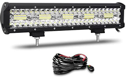 Willpower 15 Zoll 38CM 300W LED Arbeitsscheinwerfer Bar - Scheinwerfer 12V 24V Wasserdicht Flutlicht Spot Combo für Offroad Auto Traktor Zusatzscheinwerfer Rückfahrscheinwerfer mit Kabelbaum