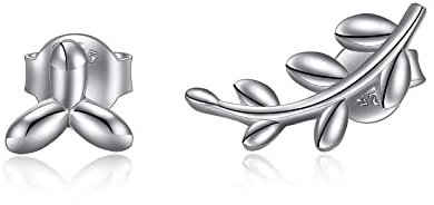YFN Leaf Earrings Sterling Silver Leaf Stud Earrings Jewellery Gifts for Women Girls