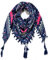 Nuofengkudu Schals Damen Umschlagtuch Retro Floral Ethno Drucken Große Platz Nacken Wärmer Schal mit Quaste Schalcape Wraps 110 * 110CM X-Farbe 8
