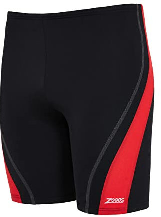 Zoggs Eaton Mid Jammer Bañadores, Negro/Rojo, 46 para Hombre