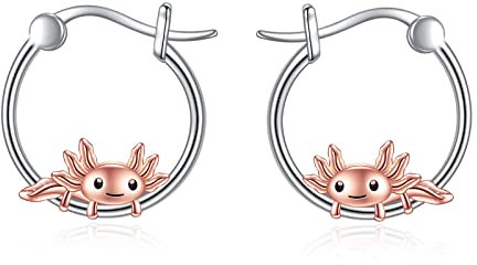 VONALA Tier Creolen Ohrringe, 925 Sterling Silber Axolotl Schmuck für Damen Mädchen (Axolotl)