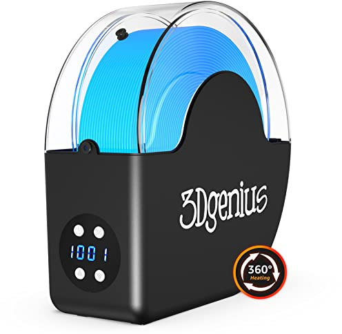 3Dgenius 3D-Drucker-Filament-Trockner, Filament-Trocknerbox, 3D-Filament-Trockner für Nylon-ABS-PETG-PLA-Filament mit Lüfter für 360° umgebene Heizung, kompatibel mit 1,75 mm und 2,85 mm Filament