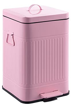 Poubelles en Acier Inoxydable, Poubelle Compacte Silencieuse Poubelle de Recyclage avec Pédale, Poubelle Décorative (Rose 12L)