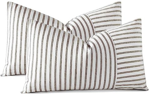 JOTOM Gestreift Kissenbezug 2er Pack Spleißen Kissenhülle SofakissenDekokissen Sitzkissen Deko für Raum Garten und Terrasse 30x50cm