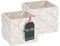 KOTARBAU® Juego de 2 macetas de cerámica glamour de 14 x 14 x 13 cm con circonitas, cuadradas, color blanco, para plantas de interior