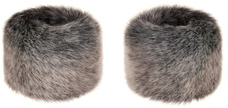 Futrzane Siberian Manschetten - Pulswärmer Damen Fell - Pelz Stulpen Armstulpen (Grau Siberian)