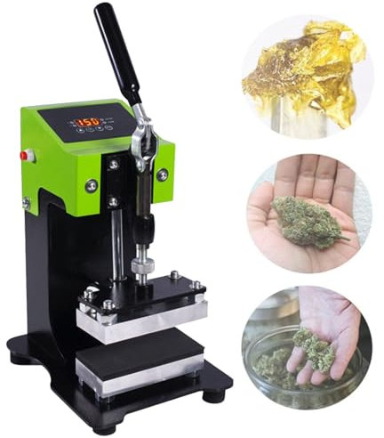Oiyekntd Rosin -Wärme -Pressemaschine 1Ton Hochdruck Doppelheizelement, 2,36 x 4,72 '' erhitzte Platten LCD -Controller -Übertragung Sublimation Print für PU Lederblütenpflanze Extraktion