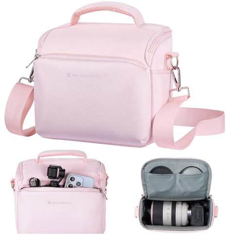 K&F Concept Kameratasche SLR-Tasche Umhängetasche Liner-Tasche für Fotografen, Geeignet für den täglichen Gebrauch (Rosa)