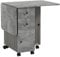 HOMCOM Folding Dining Table for 4-6, Rolling Drop Leaf Table on Wheels with Storage Drawers, Cabinet and Open Shelf for Kitchen, Dining Room, Grey Marble Effect