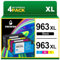 KNOWINK 963XL Patronen Kompatibel für HP 963 Druckerpatronen Multipack für HP Officejet Pro 9012e 9010e 9014e 9015e 9019e 9022e 9025e Patronen (Schwarz Cyan Gelb Magenta, 4 Pack)