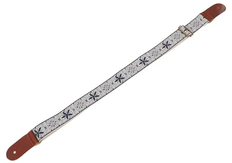 Ukulele-Gurt Im Stickerei-Stil mit Metallschnalle, Verstellbarer Schultergurt für Ukulele, Mandoline und Banjo (Stil 2)