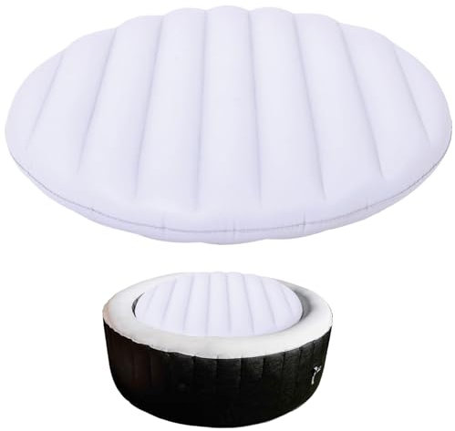 Jeorywoet Aufblasbare Whirlpool-Abdeckung 49-Zoll-Winddicht ＆ regendicht isolierte Whirlpool-Abdeckung Energiespar-Spa für, Badewanne, runde, aufblasbare Whirlpool-Abdeckung Runde