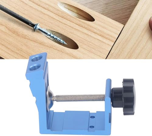 Pocket Hole Jig Kit, 46pcs Woodworking Diagonal Hole Jig+ Drill Bit+ Wood Dowel Plugs, 15° Angled Holes Clamp, for Carpentry Hole Positioner