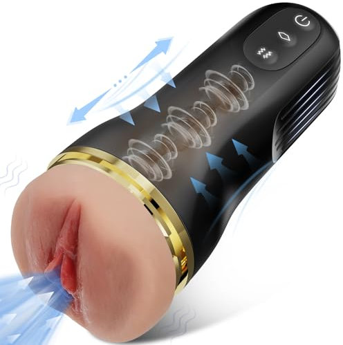 Elektrischer Masturbator Cup Masturbieren für Männer 10 Vibration mit 5 Saugmodi Sex Spielzeug für die Männer solo Sex Toys Taschenmuschi Penis Masturbatoren mit 3D Realistischer Vagina Pussy