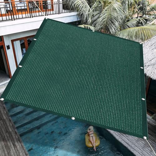 Voile D'Ombrage 150 x 200 cm Rectangulaire Jardin Parasol Extérieur, Jardin, Terrasse, Balcon UV Protection 98% Résistant Aux Déchirures, Vert Foncé