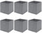 Homullel Foldable Storage Cubes Set of 6, Fabric Storage Boxes, Closet Storage Drawers Storage Organizer for Clothes (Eyelet, Grey)