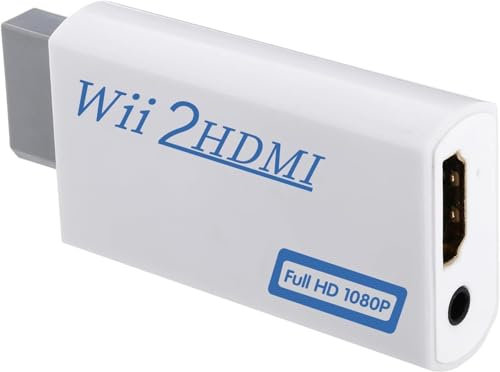PKOUVOO Wii Adapter Hdmi Wii to HDMI Adapter 1080P/720P HD Converter mit 3,5mm Stereo Audio Buchse Unterstützt NTSC/PAL Format für NlNTEND0 wii u Wii Spiele Wii Anschlüsse WIi-Anschlüsse alle Wii