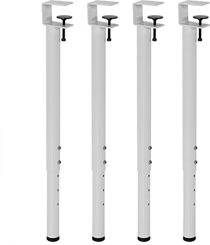 Adjustable F Shape Metal Iron Table Clamp Legs Set of 4 Black Console Coffee Table Legs for DIY Furniture No Punching Required 45cm (18 inch) Dining Desk Legs