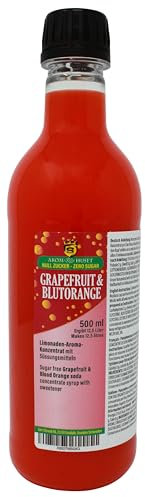 Zero Zuckerfrei Soda Grapefruit & Blutorange Konzentrat | 500ml-Flasche ergibt 12,5 L Getränk | Aspartamfrei | Ohne Zucker | Kalorienarm | ohne Nachgeschmack