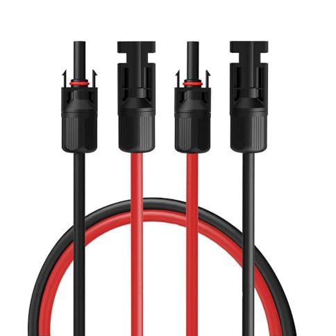 35Fahrenheit Solarkabel Set H1Z2Z2-K 6mm² | 2x15m Verlängerungskabel inkl. Solarstecker | Photovoltaik Kabel beidseitig rot/schwarz mit Stecker für PV Solaranlage | UV- & Witterungsbeständig