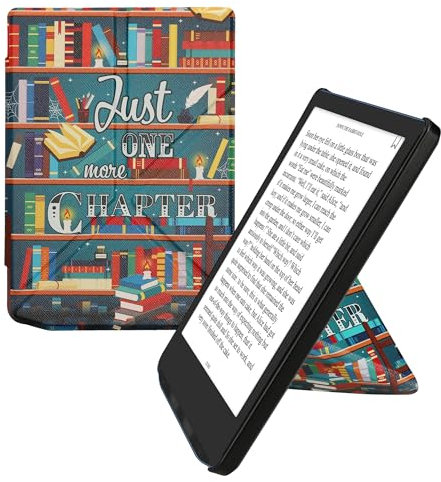 kwmobile Schutzhülle kompatibel mit Pocketbook Verse/Verse Pro/Verse Color/Vivlio Light/Light HD - Hülle Kunstleder - eReader Cover Case - Bibliothek Motto Mehrfarbig