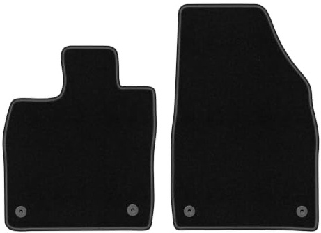 Velours-Fußmatten vorne passend für Volkswagen ID.5 2021-, Schwarz, BASIC | passend für Electric; dünner Velours-Teppich (Polypropylen), ca. 4 mm; rutschfest, vormontierte Befestigungen (Typ AV)