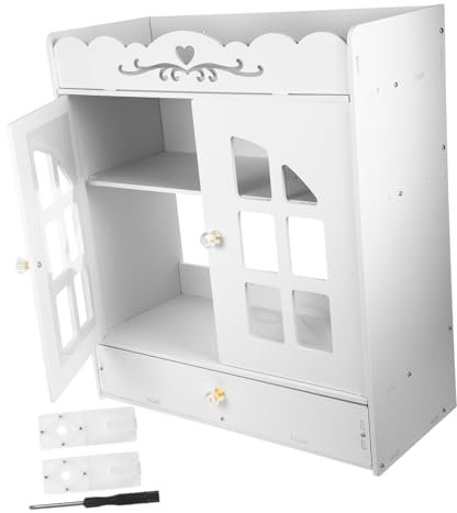 Garneck Badezimmer Wandschrank Kunststoff Doppeltür Aufbewahrungsregal Für Kosmetik Toilettenartikel Staubschutz Wandregal Organizer