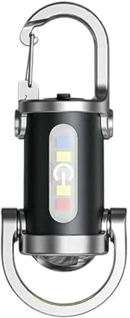 jopiuieo Keyring Torch - Rechargeable USB LED Flashlight 3 Light Modes Waterproof Pocket Keychain Torch with Phone Charging Function, for Camping, HikingEmergency