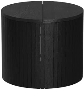 Vicco Couchtisch Tavilo, Eiche/Schwarz, 38 x 38 cm | mit Liftfunktion und abnehmbarer Seitenwand