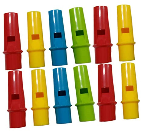 HANABASS 12pcs Cylinder Shape Pan Flutes Musical Instrument Diy Flute Whistles Toy Set for Kids Educational Music Learning Random Color