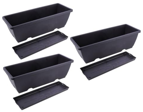 BESPORTBLE 3piezas Macetas De Plástico para Jardinería Verduras Flores Hogar Canaletas De Plantación para Exterior Multiusos Maceta Grande y Jardinera