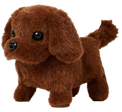 Toy Dogs For Kids, Robot Dog, Realistic Interactive Puppy Toy Electronic Walking Dog Toy-Walking, Barking, Wagging Tail Stuffed Musical Pet Interactive Plush Toys For 2-8 Year Old Boys Girls Presents