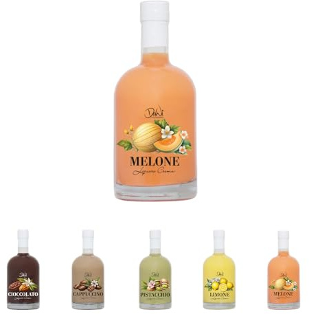 DeWi Liquore Crema Premium Cremelikör - Fruchtige Sorten Melone oder Zitrone - 17,0% Vol. - Italienischer Genuss für Cocktails & Desserts (500 ml, Crema Liquore Melonen)