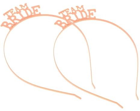 MAGICLULU Team Bride Headband Set 2Pcs Rose Gold Metal Bridal Hair Accessory for Wedding Party and Bachelorette