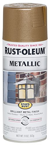 Rust-Oleum 7274830 Stops Rust Metallic Spray Paint, 11 oz, Antique Brass