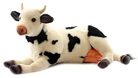 4781 - Hansa Toy - Kuh schwarz/weiß liegend 38 cm