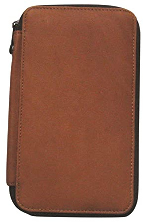 Speedball Art Products Genuine Leather Storage Case for Pencils, Markers, Pens and Art Supplies, Holds Up To 48 Standard Pencils, Antique Brown