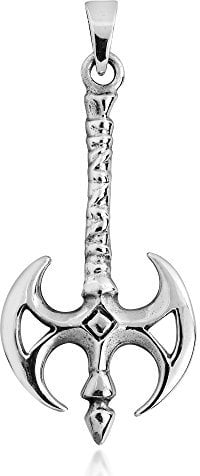 AeraVida Powerful Medieval Battle Axe .925 Sterling Silver Pendant | Medieval Battle Axe Sterling Pendant | Sterling Silver Pendants for Women | Axe Silver Pendant, Metal