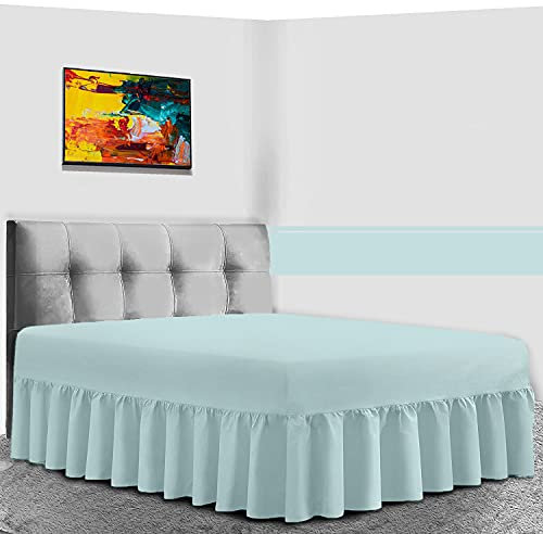 Gaveno Cavailia Luxury Non-Iron PERCALE VALANCE Sheet, Poly-Cotton, Sorbet Blue , Single