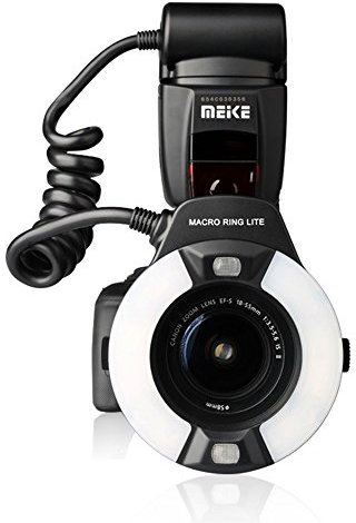 Meike LED Macro Ring Flash Licht für DSLR-Kameras mit 7 Adapter Ringe, MK-14EXT for Canon