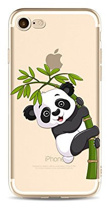 iPhone 6S Hülle Panda, iPhone 6 HandyHülle Silikon Niedlich Panda Tier Muster Slim Gel TPU Transparent Schutzhülle für 4.7 iPhone 6/iPhone 6S Durchsichtig Dünn Stoßfest Gummi Back Bumper Cover