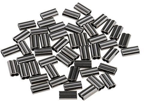 Sharplace 50 Stücke Angeln Klemmhülsen zur Stahlvorfachanfertigung für & Drahtführer, 2,0 mm Bohrung