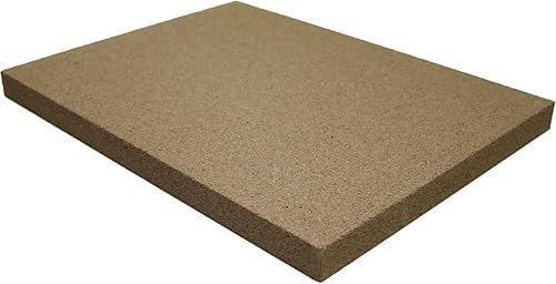 Plaque en vermiculite Ignifuge Plaque de foyer servant de rechange pour les plaques en chamotte Revêtement intérieur pour cheminée four et poêle Dans les épaisseurs de 30 mm et de 25 mm beige