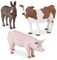 Terra Bauernhoftiere Figuren – Kuh, Schwein, Esel – Realistische Tierfiguren Set, Kinder Bauernhof Spielzeug für Mädchen und Jungen ab 3 Jahre