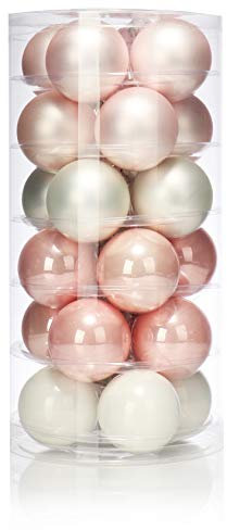 com-four® 24x Weihnachtskugeln, Christbaumkugeln aus echtem Glas für Weihnachten, Baumschmuck für den Christbaum, Ø 6 cm