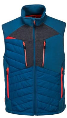 Portwest Chaleco Acolchado Dx4 Hybrid Baffle, Tamaño: S, Color: Azul metro, DX470MBRS