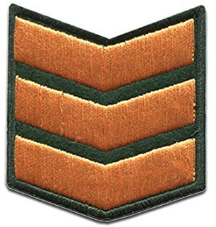 Catch the Patch Sergeant Militär Abzeichen Army - (Größe: 5 x 5,4 cm) – Kultige Aufnäher zum Aufbügeln & Aufnähen – Für Jacken, Rucksäcke, Shirts & Cosplay – Ein Must-have für DIY-Fans