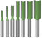 Saipe 7-teiliges Fräser-Set, Wolframkarbid, Doppel- und Einzelrillen, gerade, Dado-Fräser, 1/8 Zoll, 5/32 Zoll, 3/16 Zoll, 1/4 Zoll, 5/16 Zoll, 3/8 Zoll, 1/2 Zoll Trimmfräser für Holzbearbeitung, Grün